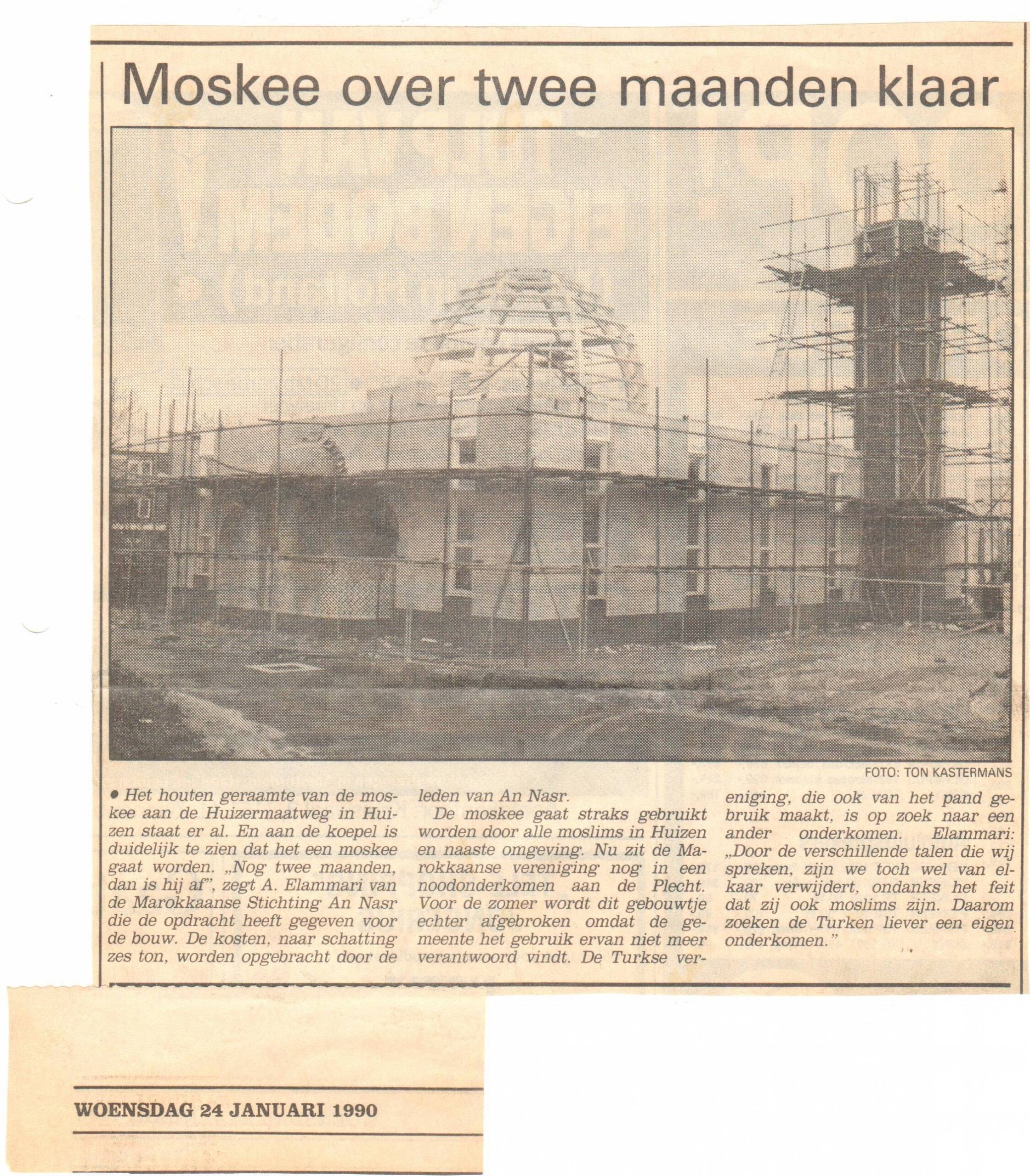 Historisch archiefbeeld uit de bouwgeschiedenis van Moskee An-Nasr